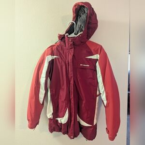 Columbia Crimson and Ivory Hooded Jacket